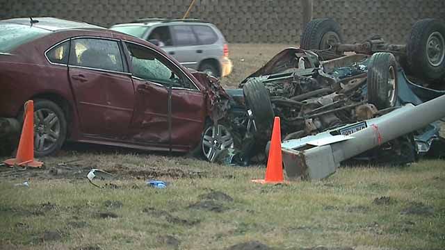 A 12-year-old girl and 32-year-old woman were ejected from a car and killed near East St. Louis Friday. Credit: KMOV