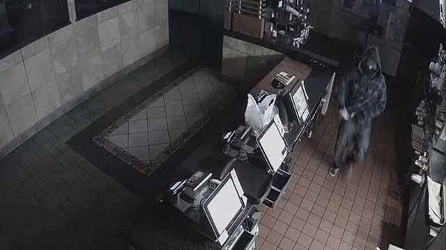 Police say the two were caught on surveillance video taking more than $2,200 at the McDonald’s on Robert Raymond Drive. Credit: KMOV
