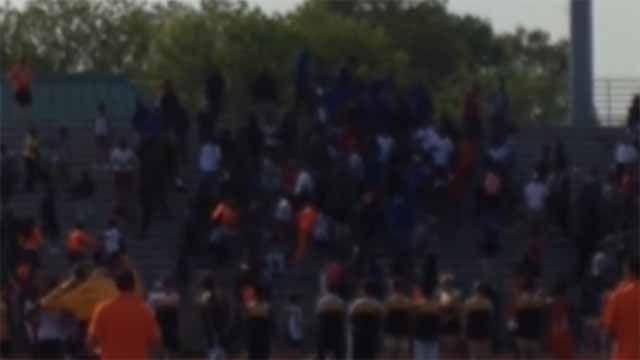 A fistfight broke out at a track meet at East St. Louis High School Tuesday evening.