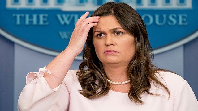 White House press secretary Sarah Huckabee Sanders listens to a question during the daily press briefing at the White House, Monday, June 4, 2018, in Washington. Sanders discussed, Trump's pardon powersand other topics. (AP)