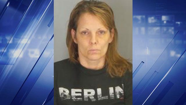 Amy Scott was charged with assault after stabbing her boyfriend with a broken dinner plate.(Credit: Festus Police Department)