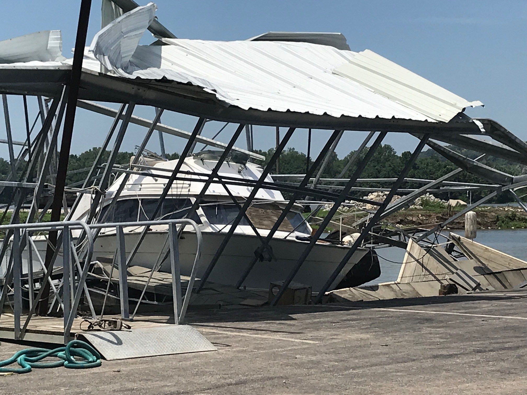 Portage Des Sioux Marina heavily damage by Thursday's storm