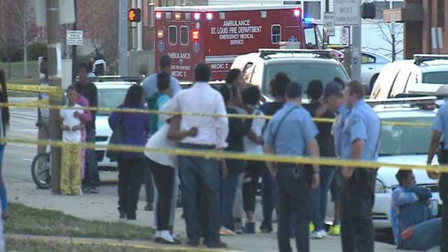 Scene of Monday night's shooting that left two dead and injured a 9-year-old girl